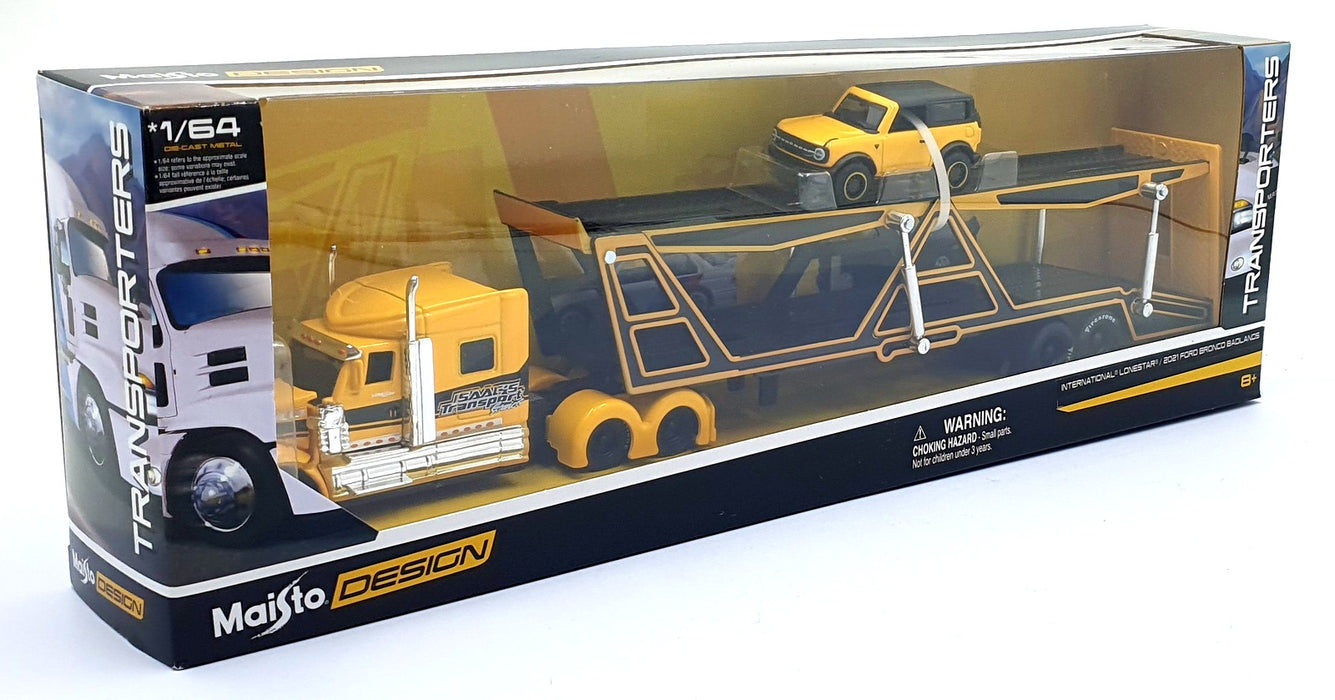 Maisto 1/64 Scale Diecast 11454 International Lonestar/'21 Ford Bronco Badlands