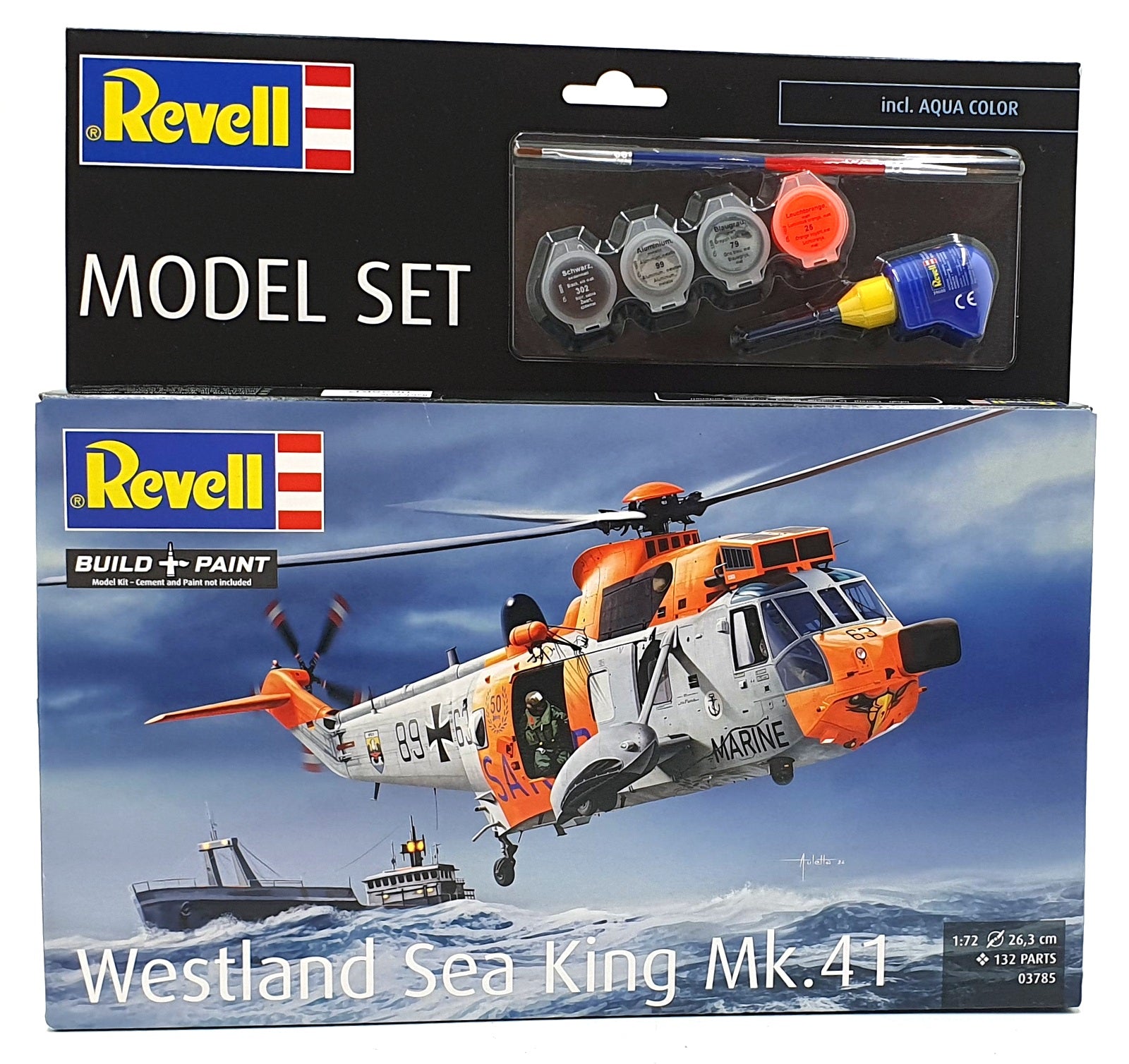Revell 1/72 Scale Model Kit 03785 Westland Sea King Mk.41 Helicopter Paint/Glue