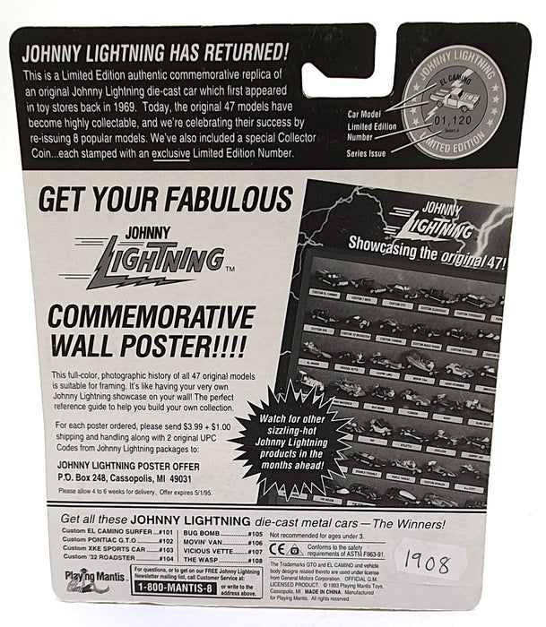 Johnny Lightning 1/64 Scale 1908 Commemorative Edition Wasp Zamac Bonus QCar