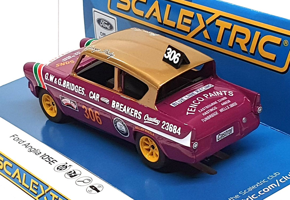 Scalextric 1/32 Scale Slot Car C4584 - Ford Anglia 105E #306 George Polley