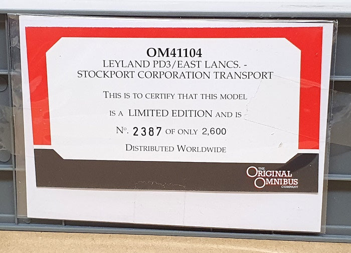 Corgi 1/76 Scale OM41104 - Leyland PD3 / East Lancs Stockport Corporation R33