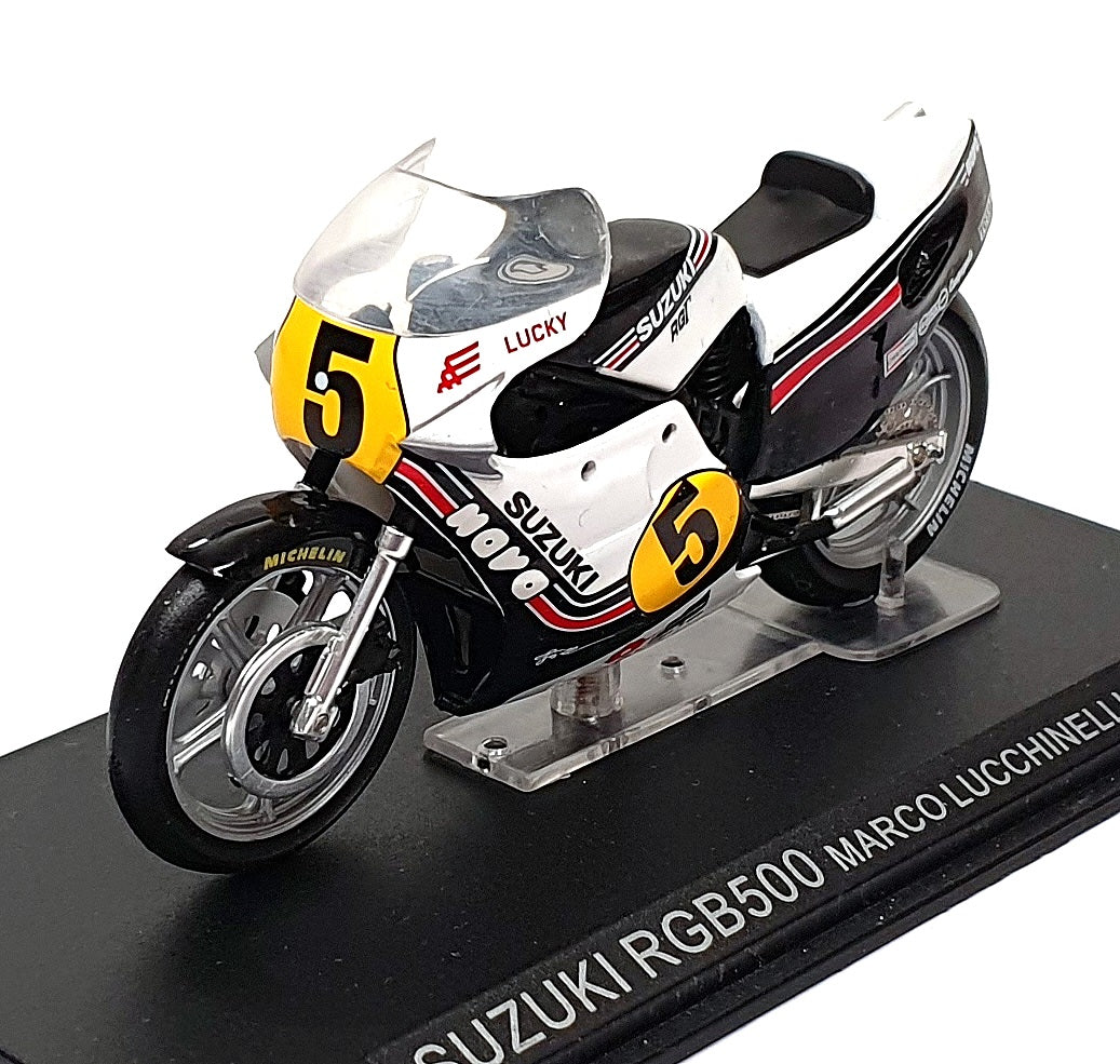 Altaya 1/24 Scale AMB11L - Suzuki RGB500 #5 M. Lucchinelli - White/Black