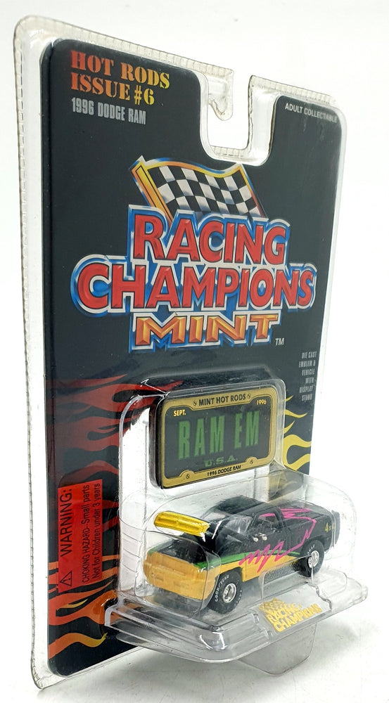 Racing Champions 1/61 Scale 08107 - 1996 Dodge RAM Truck - Black/Yellow