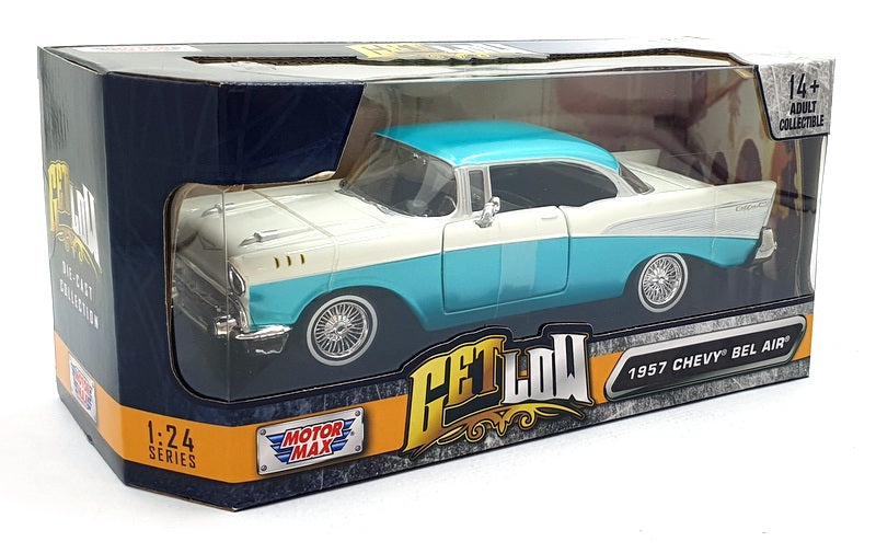 Motor Max 1/24 Scale 79029 - 1957 Chevy Bel Air - Turquoise/Cream
