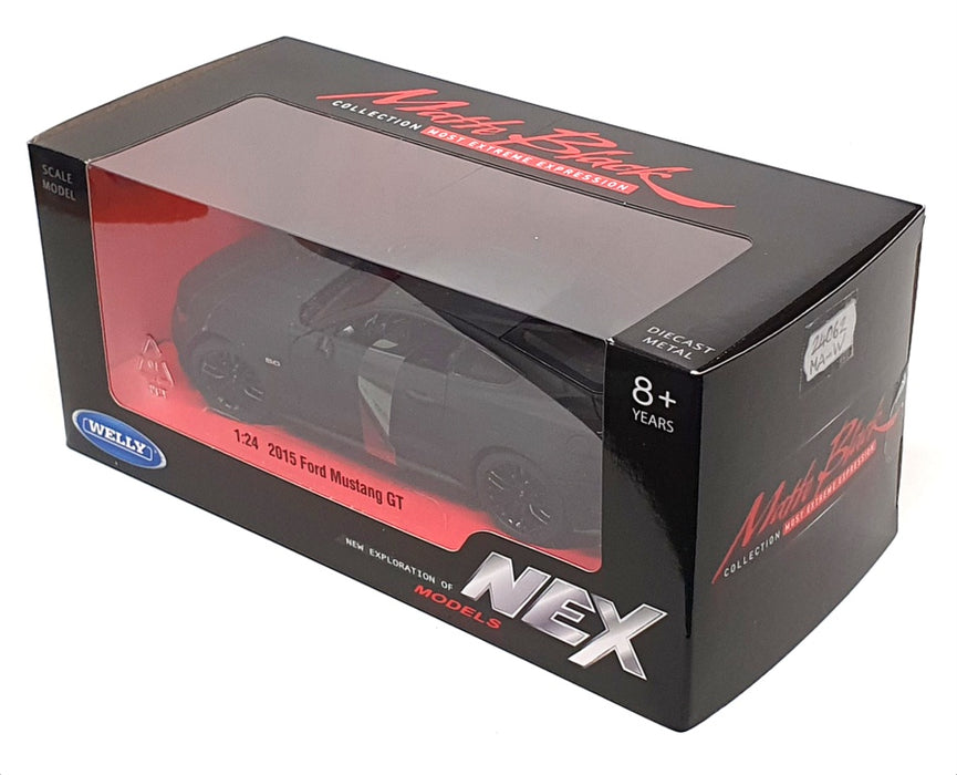 Welly NEX 1/24 Scale 24062MA-W - 2015 Ford Mustang GT - Matte Black