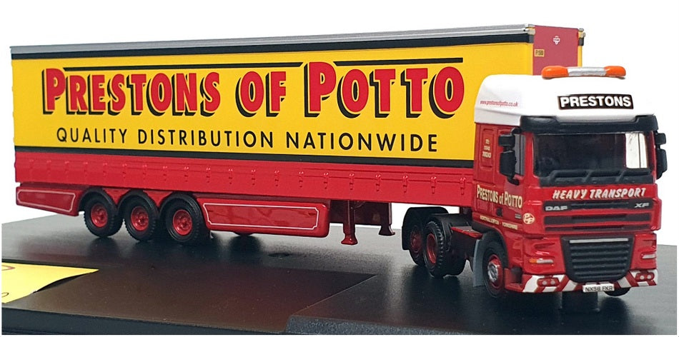 Oxford Diecast 1/76 Scale DAF03CS - DAF Truck & Trailer - Prestons Of Potto