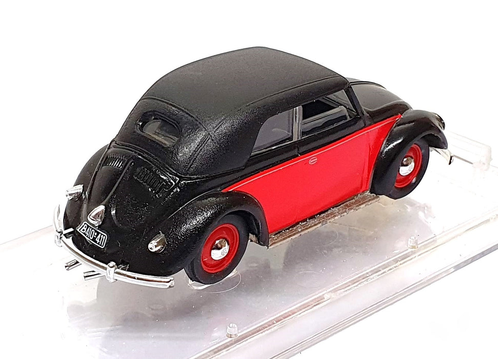 Vitesse 1/43 Scale 411 - 1949 Volkswagen Closed Cabriolet - Black/Red
