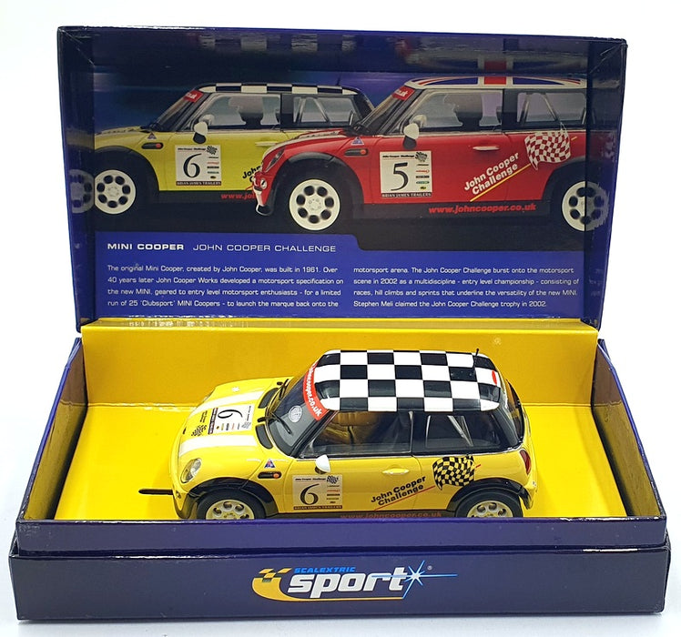 Scalextric 1/32 Scale Slot Car C2485A - Mini Cooper #6 - Yellow