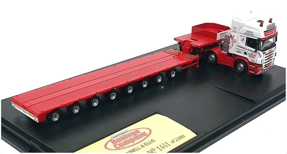 Oxford Diecast 1/76 Scale SCA03LL - Scania R Series Low Loader "Donnell & Ellis"