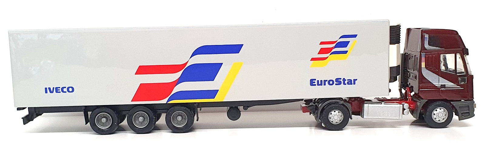 Old Cars 1/43 Scale OCI326 - Iveco Eurostar Truck & Fridge Trailer - Maroon
