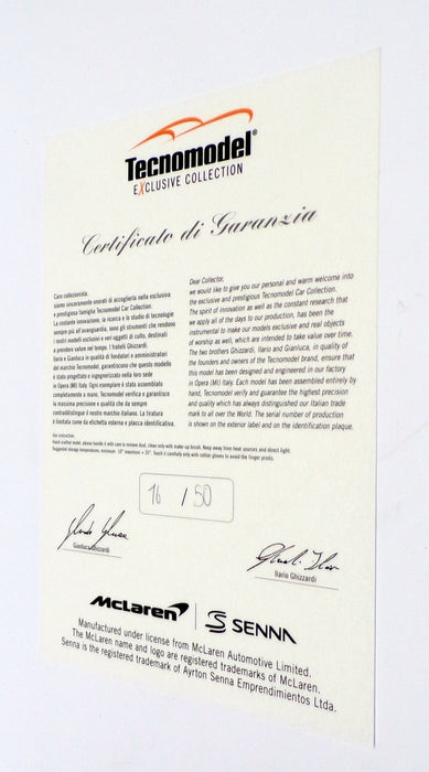 Tecnomodel 1/18 Scale T18-EX07D - 2018 McLaren Senna - Mira Orange