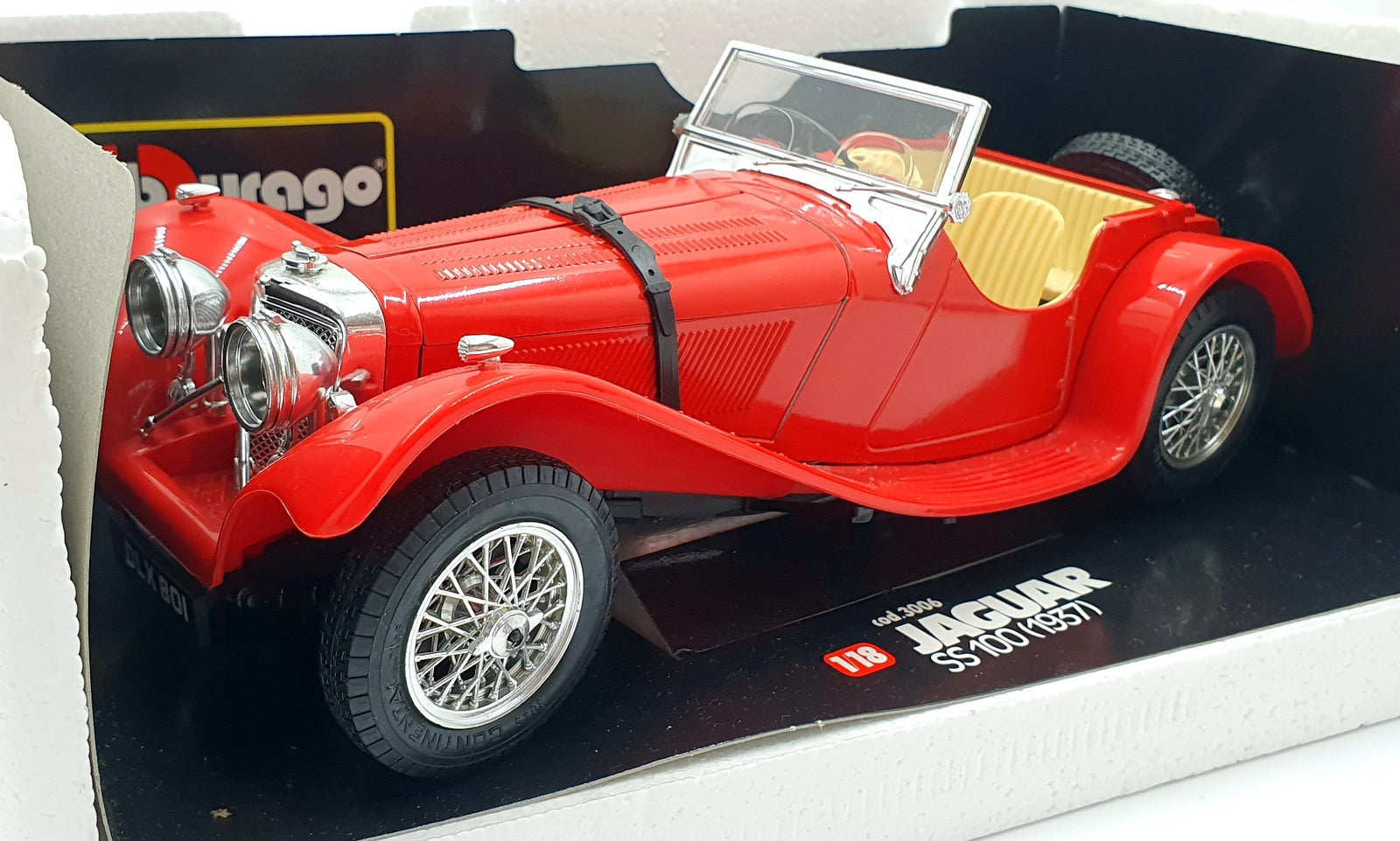 Burago 1/18 Scale 3006 - Jaguar SS 100 1937 - Red