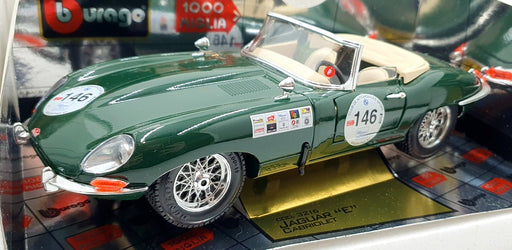 Burago 1/18 Scale Diecast 3216 - 1961 Jaguar E Type Cabriolet Miglia 1000