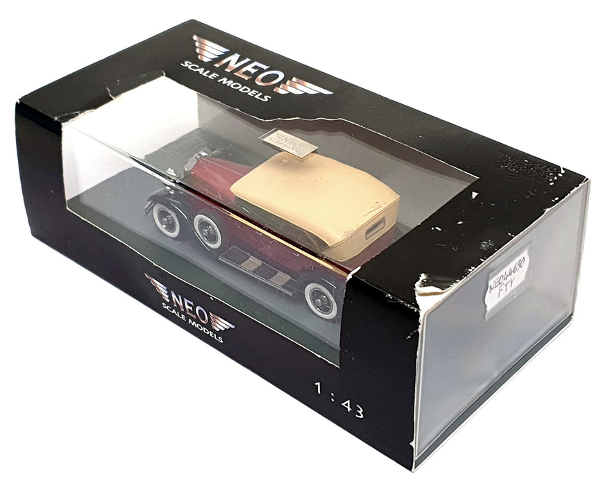 Neo 1/43 Scale NEO44630 - 1930 Packard 733 Std. 8 Sport Phaeton - Dk. Red