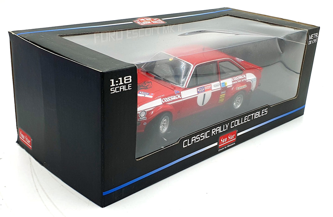 Sun Star 1/18 Scale Diecast 4446 Ford Escort MK2 RS 1800 Winner Welsh Rally 1975