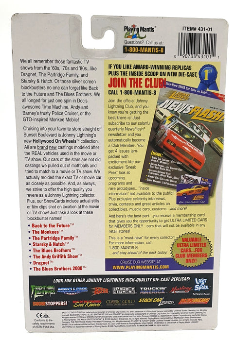 Johnny Lightning 1/64 Scale 431-01 - DeLorean Back To The Future Car - Show Card