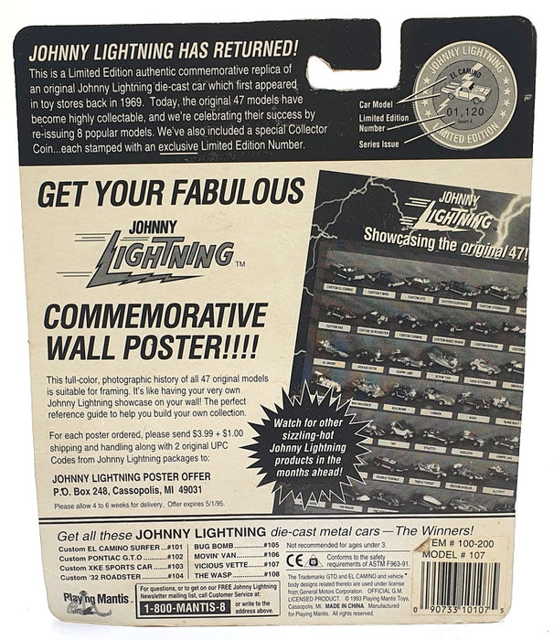 Johnny Lightning 1/64 Scale 100-200 - The Challengers Vicious Vette - Purple