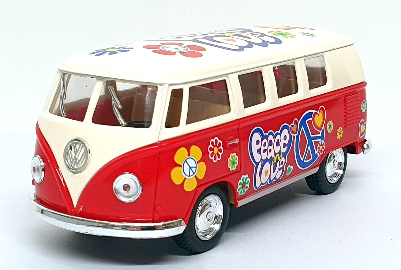 Kinsmart 1/32 Scale Pull Back & Go TY4226 - 1962 Volkswagen Classical Bus - Red