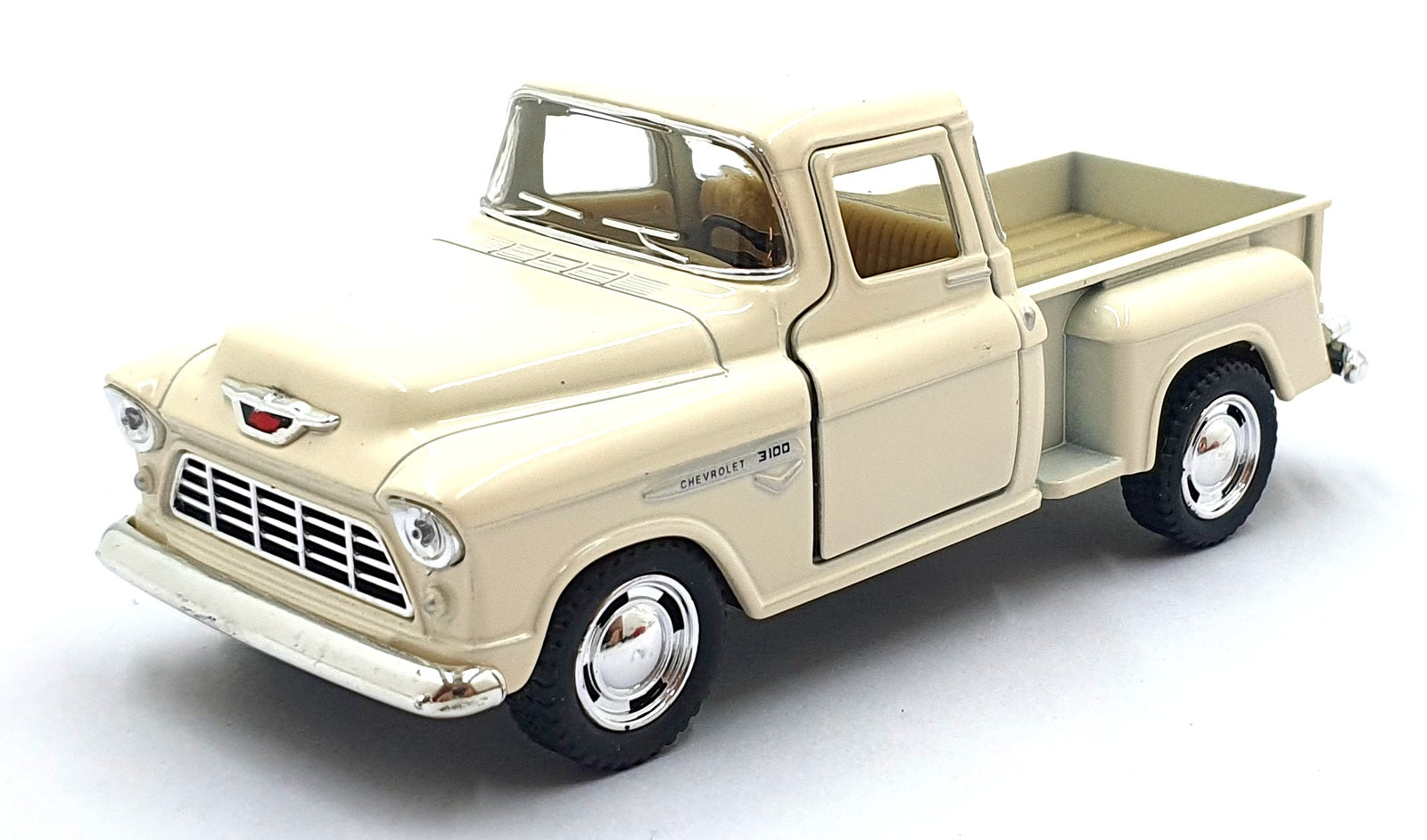 Kinsmart 1/32 Scale Pull Back & Go TY0237 1955 Chevrolet Stepside Pick Up Cream