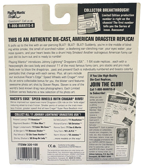 Johnny Lightning 1/64 Scale 320-100 Dragsters USA 1992 L.A.P.D. - Tony Foti