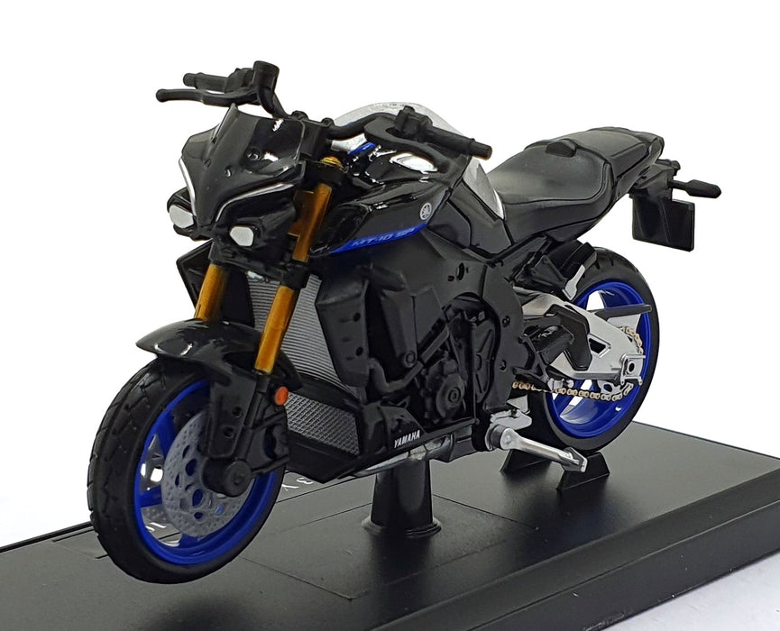 Maisto 1/18 Scale 23090 - 2023 Yamaha MT-10 SP Motorbike - Black/Blue