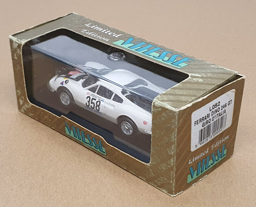 Vitesse 1/43 Scale L052 - Ferrari Dino 246GT #358 Giro d'Italia - White/Black