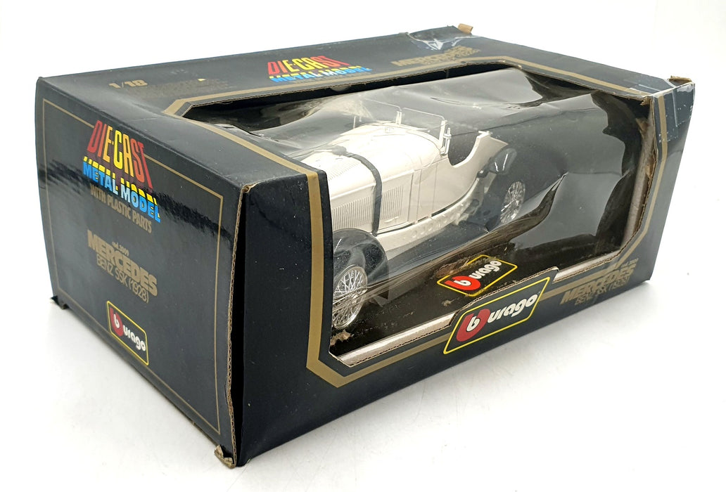 Burago 1/18 Scale Diecast 3009 - 1928 Mercedes Benz SSK - White