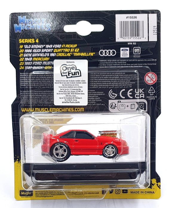 Muscle Machines 1/64 Scale 15526 - 1993 Ford Mustang SVT Cobra - Red