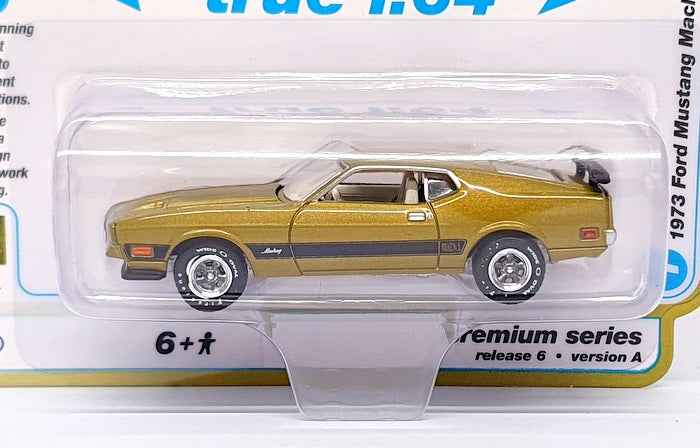 Auto World 1/64 Scale AW64482 - 1973 Ford Mustang Mach 1 Bright Green Gold Poly