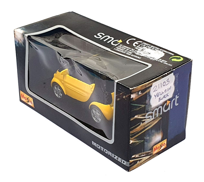 Maisto 1/33 Scale Diecast 21103 - Smart Coupe Motorized - Yellow/Black