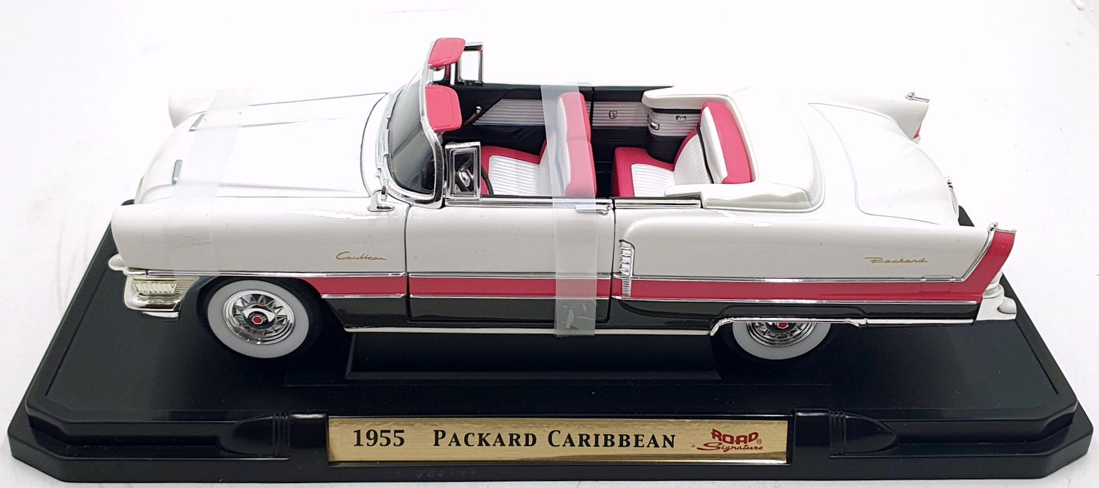 Road Signature 1/18 Scale Diecast 92618 - 1955 Packard Caribbean White Pink