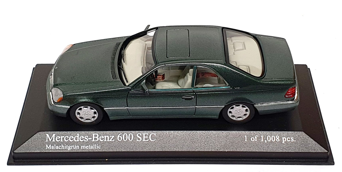 Minichamps 1/43 Scale 430 032604 - 1992 Mercedes Benz 600 SEC - Met. Green