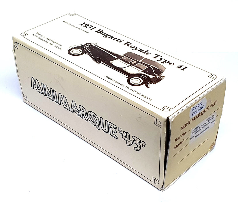 Minimarque 43 1/43 Scale UK9A - 1931 Bugatti Type 41 Royale RHD - Black/Yellow
