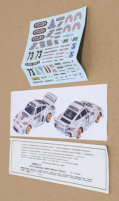 Verem 1/43 Scale 746 - Porsche 935 #73 Le Mans 1979 - White
