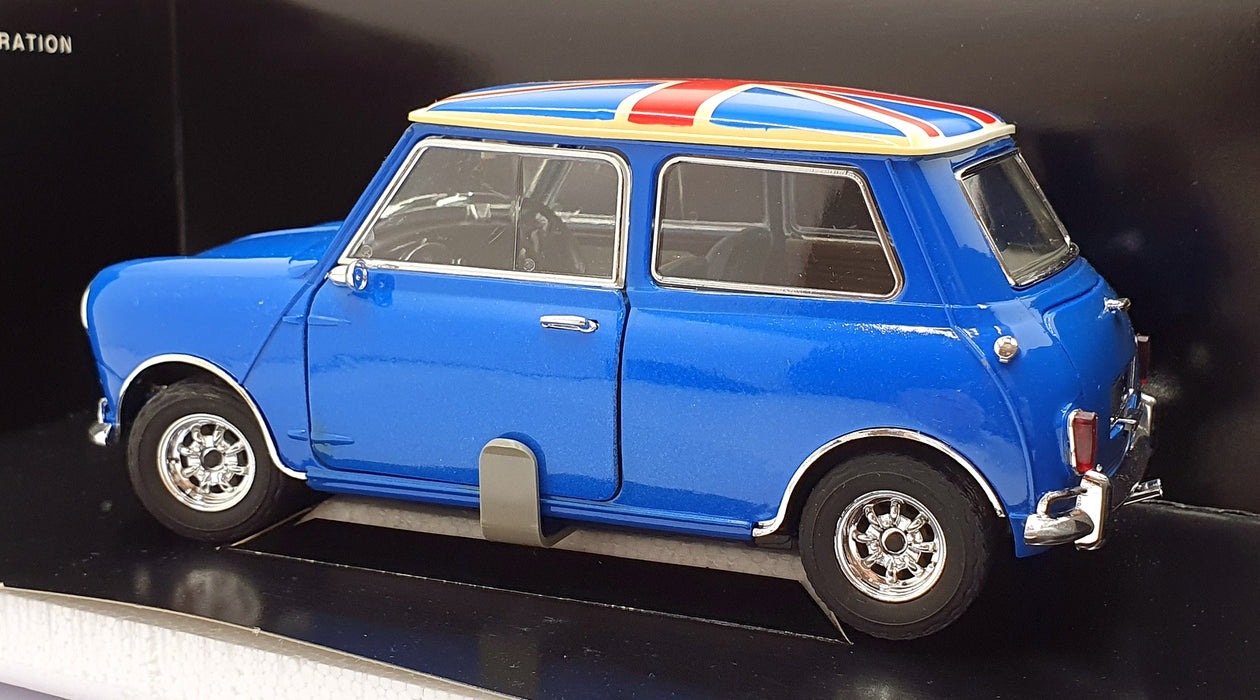 Solido 1/18 Scale Diecast  8023 - Mini Cooper S -Blue/Union Jack Roof