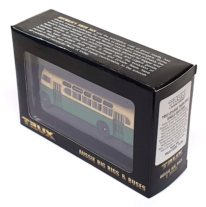 Trux 1/76 Scale TX7B - 1952 Leyland Tiger 0PS2 Single Deck Bus R409 Cream/Green