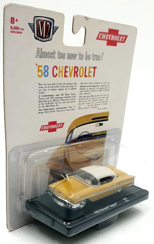 Castline M2 Machines 1/64 Scale R69 - 1958 Chevrolet Impala - Yellow/White