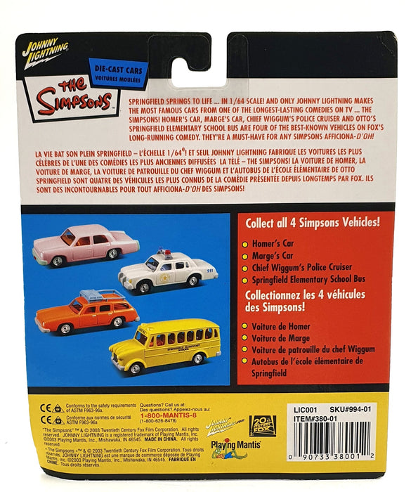 Johnny Lightning 1/64 Scale 380-01 - The Simpsons Pink Sedan Car - Homer Simpson