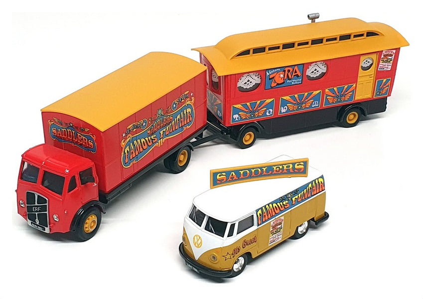 Corgi 1/50 Scale 31702 - ERF Box Van Showman's Caravan VW Van