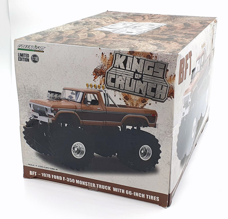Greenlight 1/18 Scale Diecast 13557 BFT Ford F-350 Monster Truck Two-Tone Brown