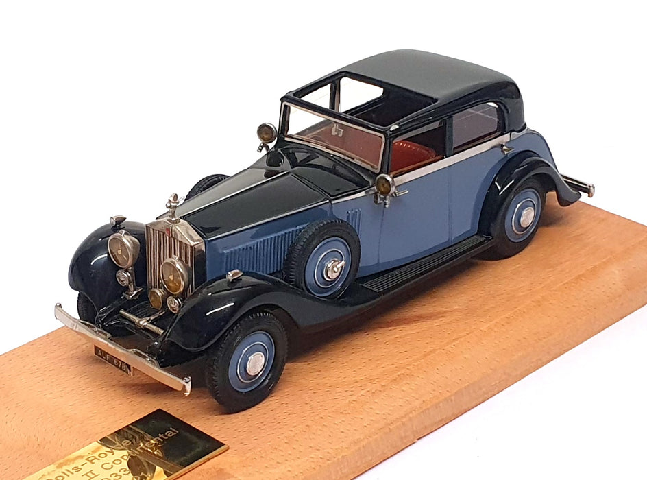 Top Marques 1/43 Scale RR4 - 1933 Rolls Royce Phantom II Continental Black/Blue