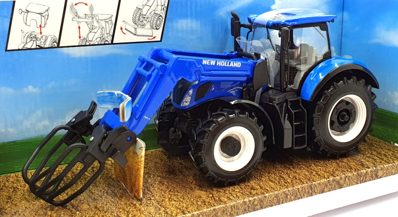 Burago 1/32 Scale Diecast 18-44083 - New Holland T7.315 HD Tractor with Grabber