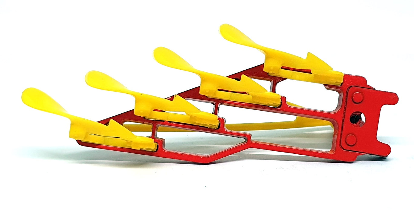 Corgi Toys Appx 9cm Long Model 56 - Four Furrow Plow - Yellow/Red