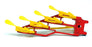 Corgi Toys Appx 9cm Long Model 56 - Four Furrow Plow - Yellow/Red