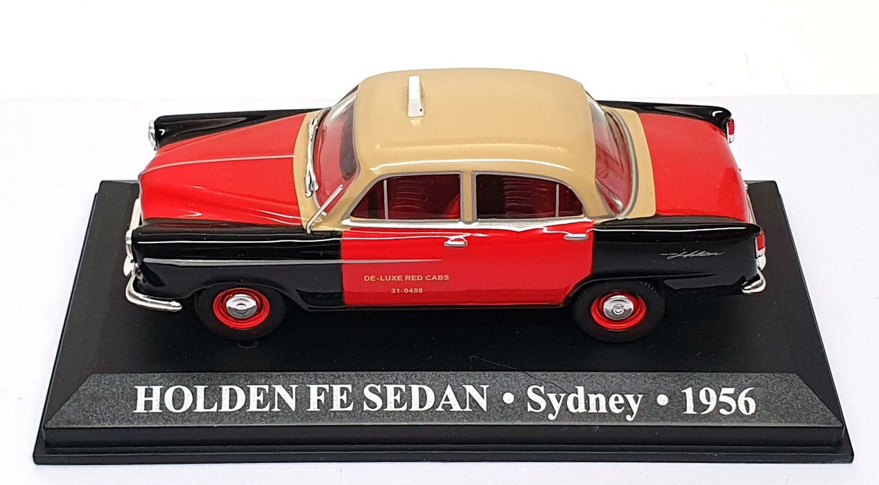Altaya 1/43 Scale AT998 - 1956 Holden FE Sedan Sydney Taxi - Beige/Red/Black