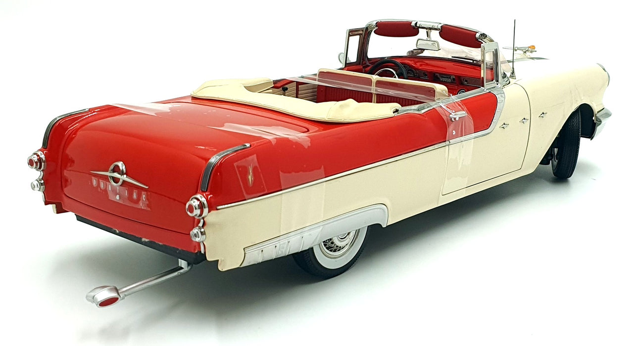 Sun Star 1/18 Diecast 5058 - 1955 Pontiac Star Chief Open Convertible - Red/Grey