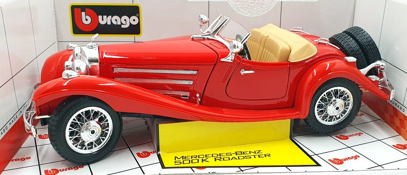 Burago 1/18 scale Diecast 3020 - Mercedes Benz 500K Roadster 1936 Red