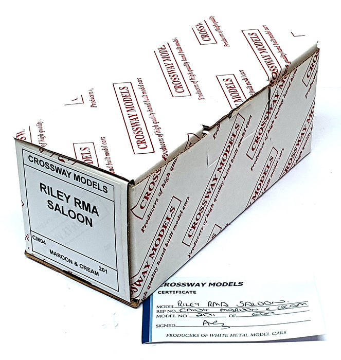 Crossway Models 1/43 Scale CM04 - Riley RMA Saloon - Maroon/Cream