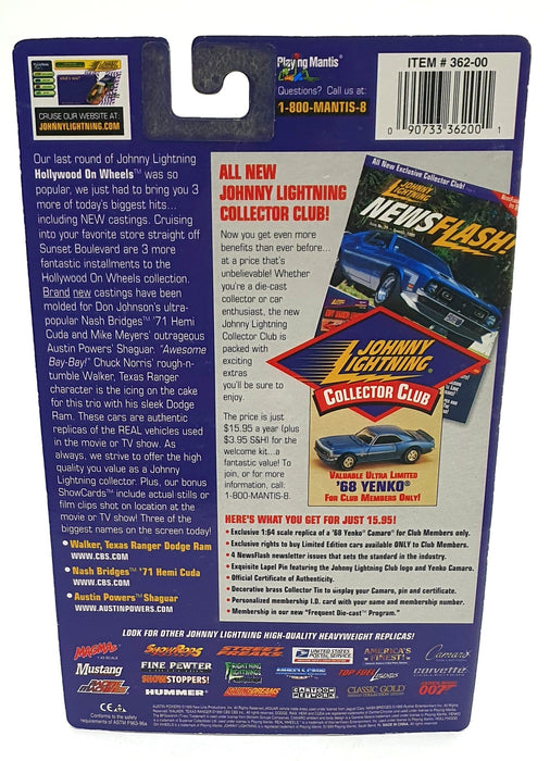 Johnny Lightning 1/64 Scale 362-00 - Jaguar E Type Austin Powers Car - Show Card
