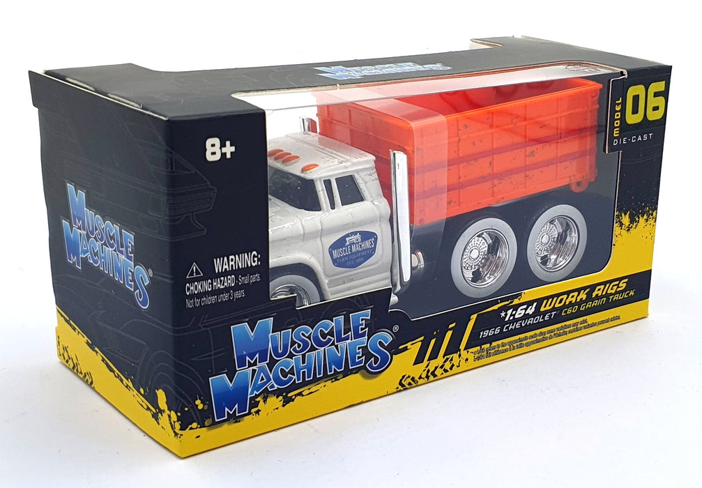 Muscle Machines 1/64 Scale 11610 - 1966 Chevrolet C60 Grain Truck - White